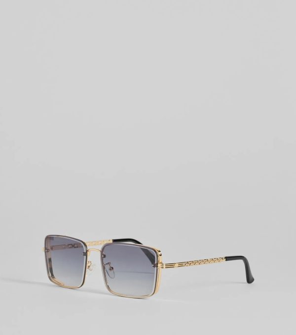 Living Sleek Square Chain Trim Sunglasses - Image 2