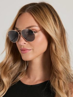 Coolest Look Aviator Metal Sunglasses