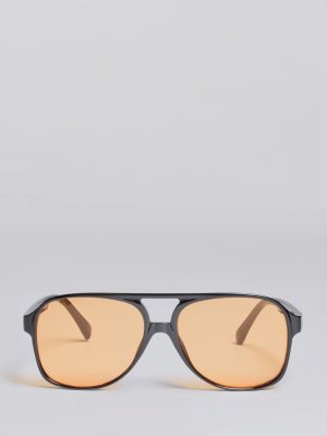 Retro Look Flat Aviator Sunglasses