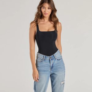 Fab Foundations Sleeveless Square Neck Bodysuit