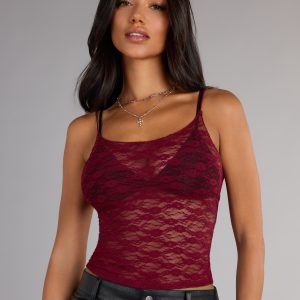 Delicate But Daring Lace Cami Crop Top