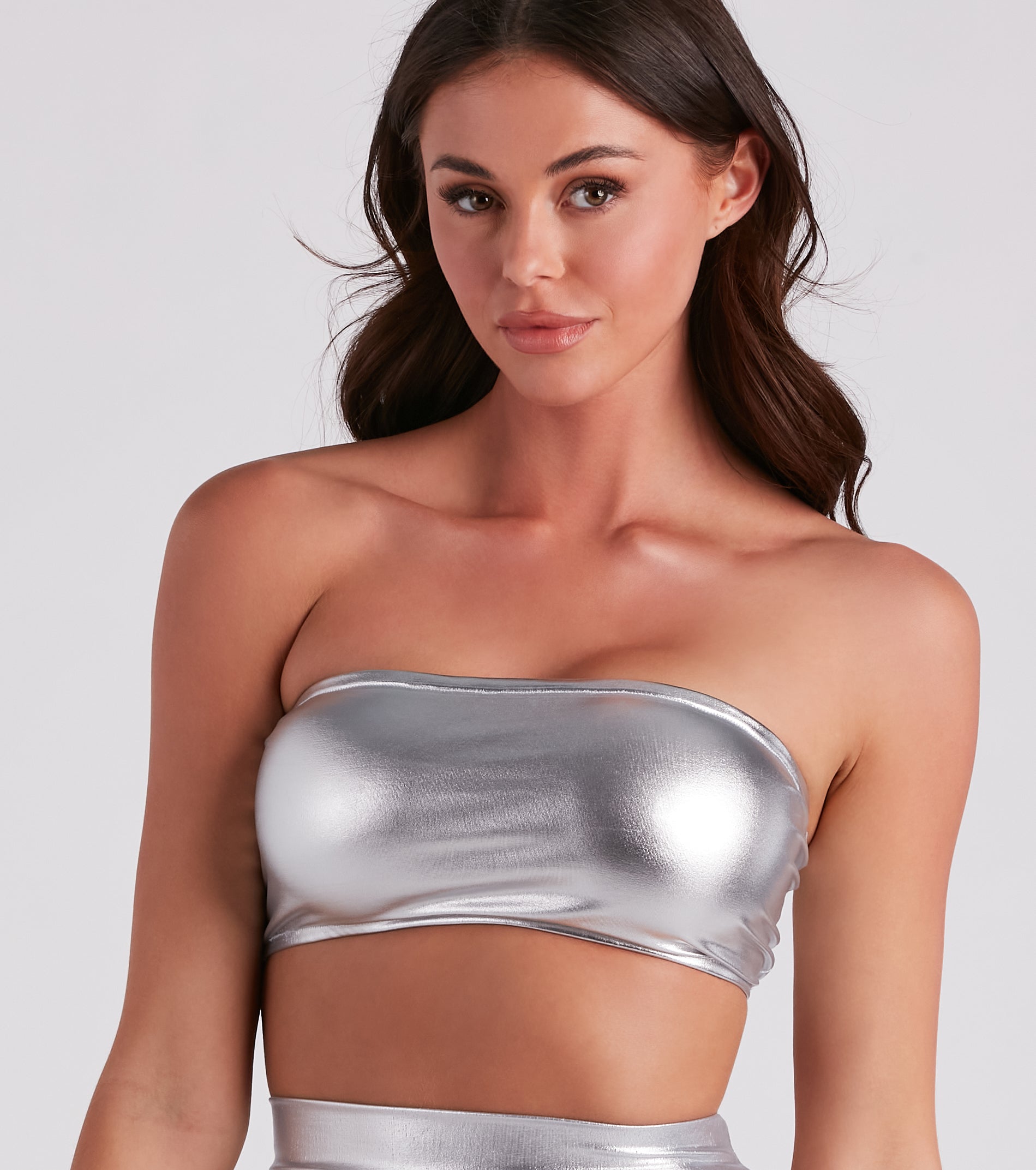 Cool Girl Edge Faux Leather Tube Top - Image 4