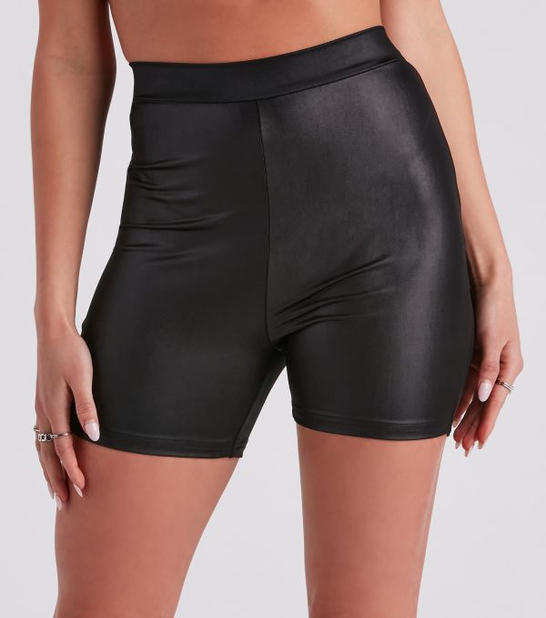 Cool Girl Edge Faux Leather Biker Shorts - Image 5
