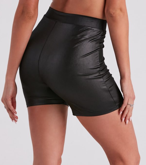 Cool Girl Edge Faux Leather Biker Shorts - Image 7