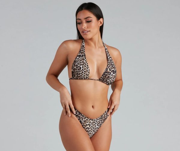Wild One Leopard Halter Bikini Top - Image 3