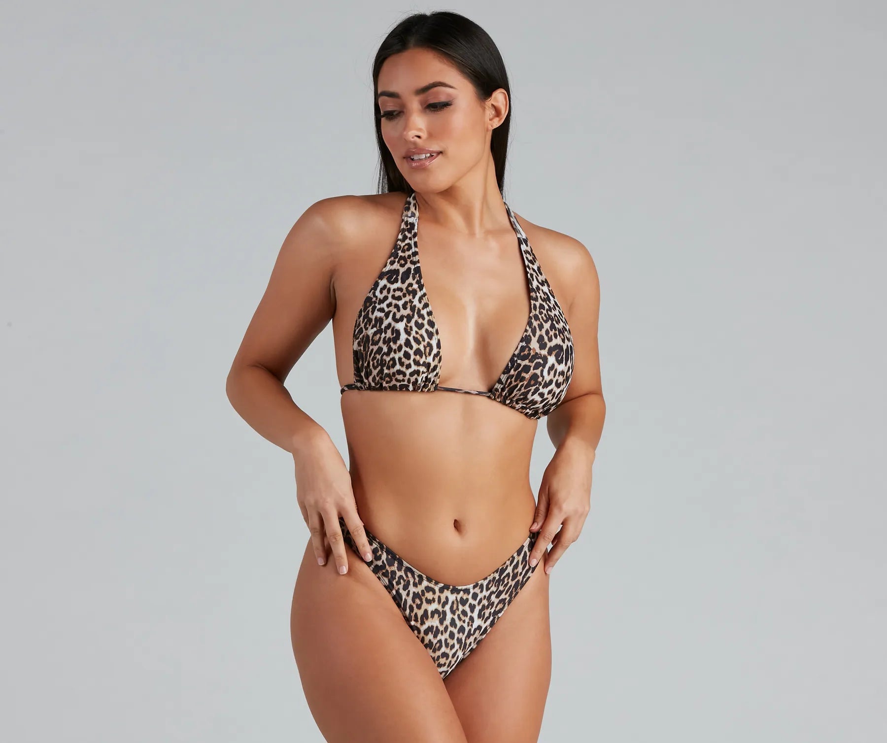 Wild One Leopard Halter Bikini Top - Image 3