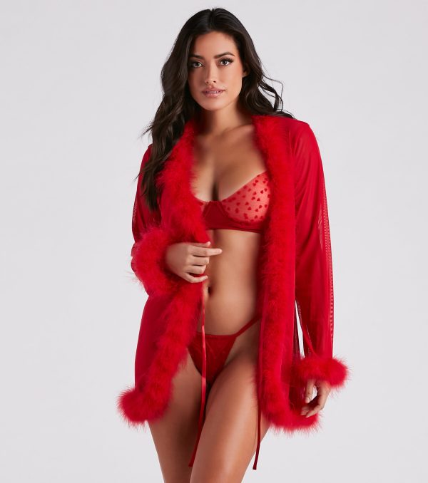 Forever Love Marabou Trim Robe - Image 10