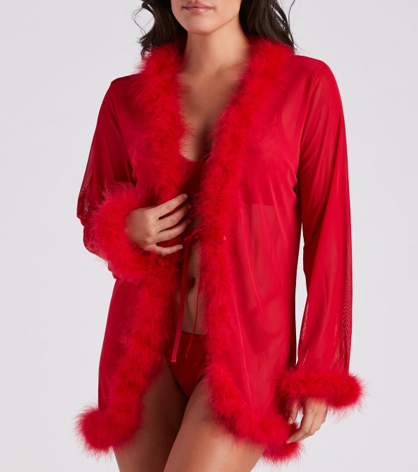 Forever Love Marabou Trim Robe - Image 12
