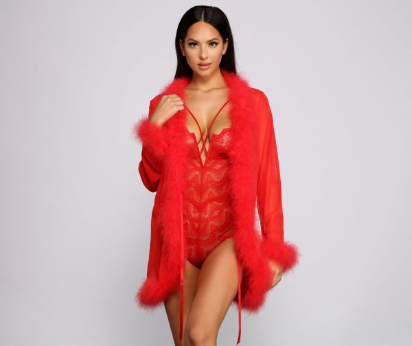 Forever Love Marabou Trim Robe - Image 13