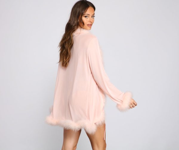 Forever Love Marabou Trim Robe - Image 2