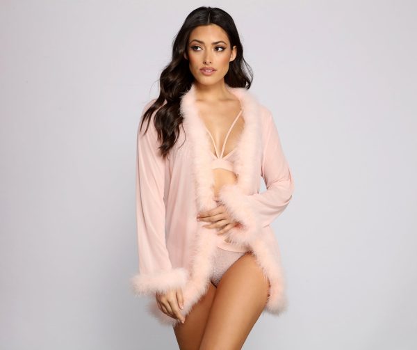 Forever Love Marabou Trim Robe - Image 4