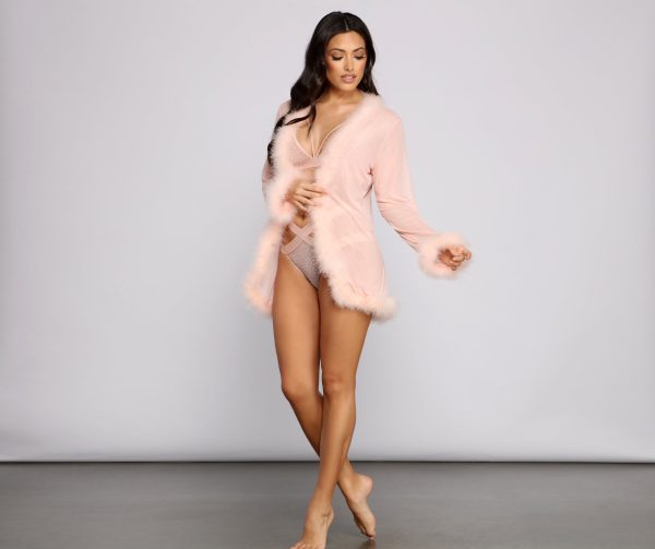 Forever Love Marabou Trim Robe - Image 5