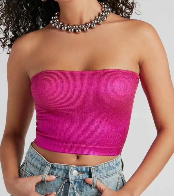 Alluring Sheen Strapless Metallic Bandeau Bra - Image 3