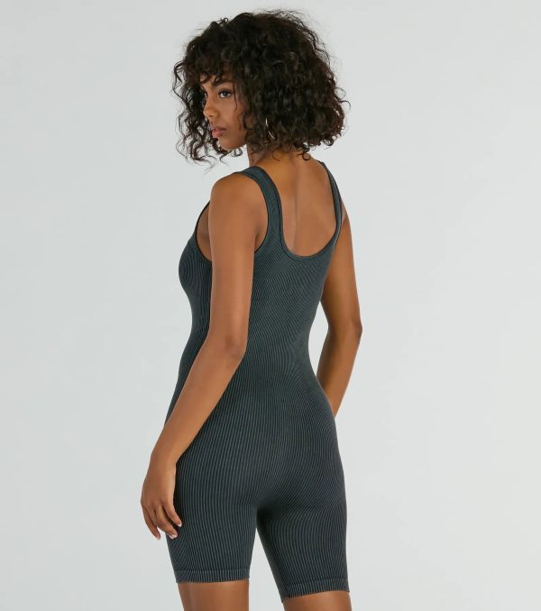 Iconic Basic Scoop Neck Seamless Knit Romper - Image 2