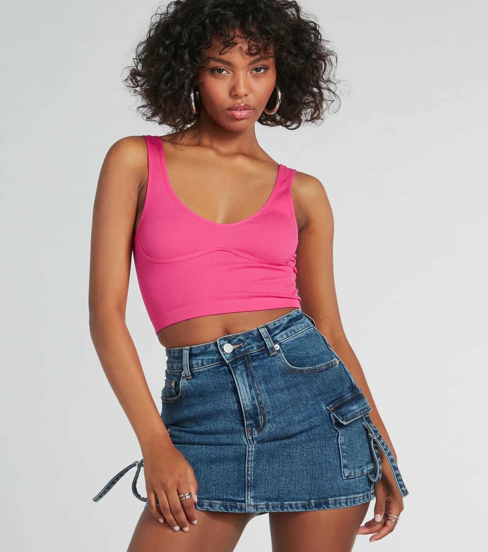 Fave Staple Ribbed Knit Cropped Tank Top - Image 9