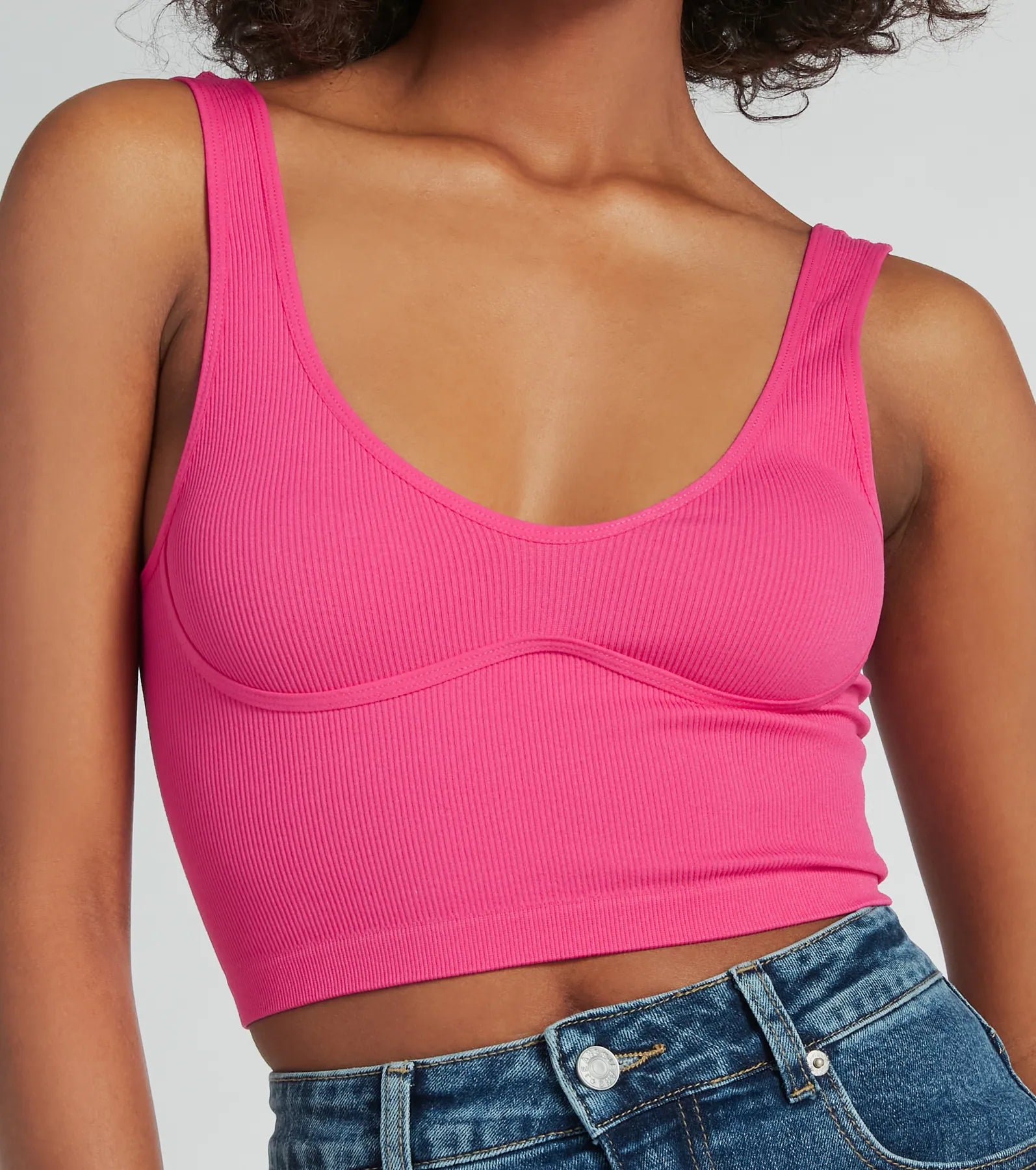 Fave Staple Ribbed Knit Cropped Tank Top - Image 12