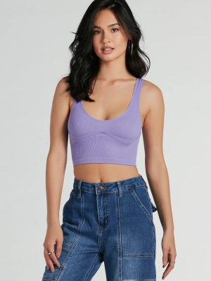 Fave Staple Ribbed Knit Cropped Tank Top