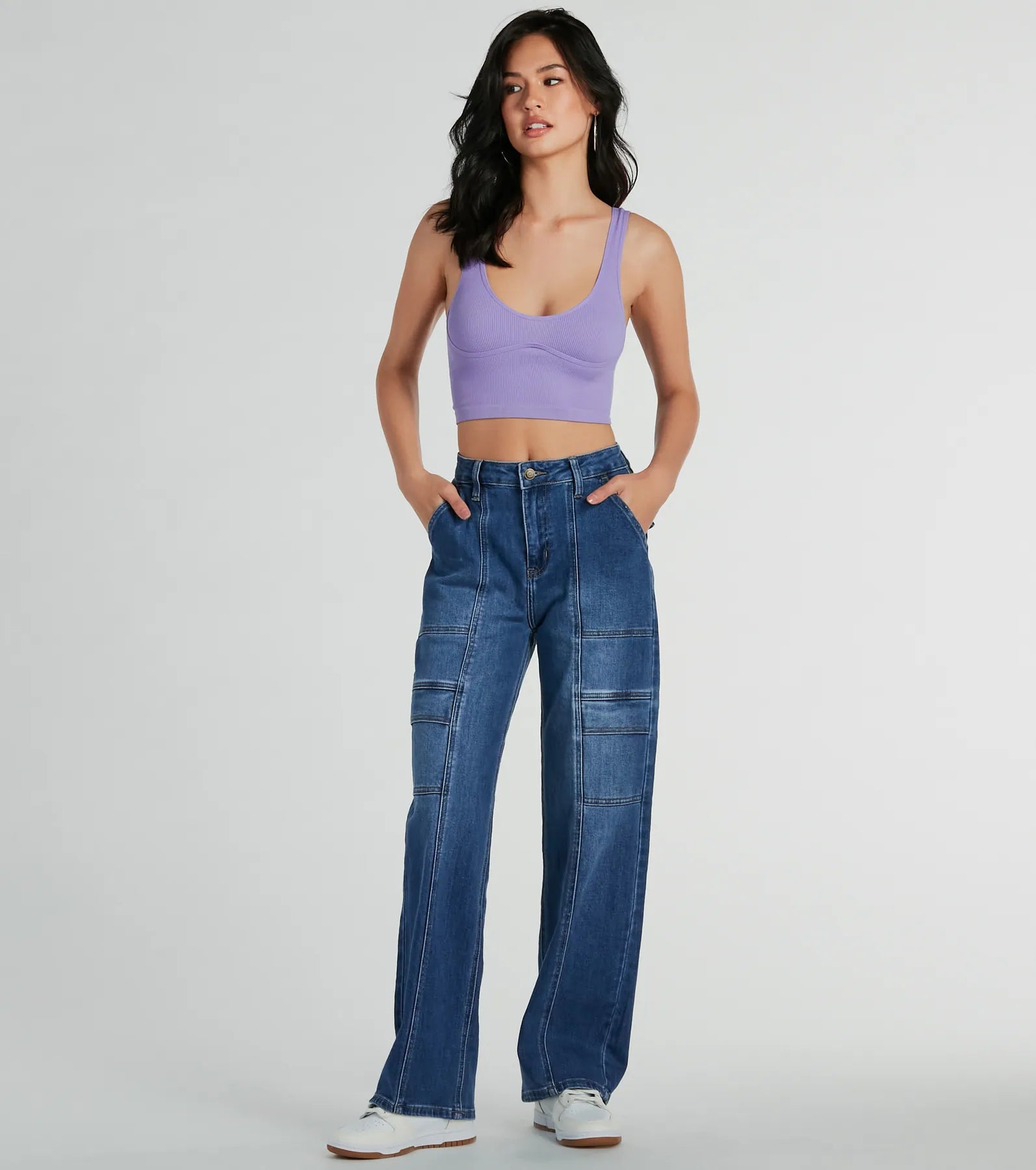 Fave Staple Ribbed Knit Cropped Tank Top - Image 3