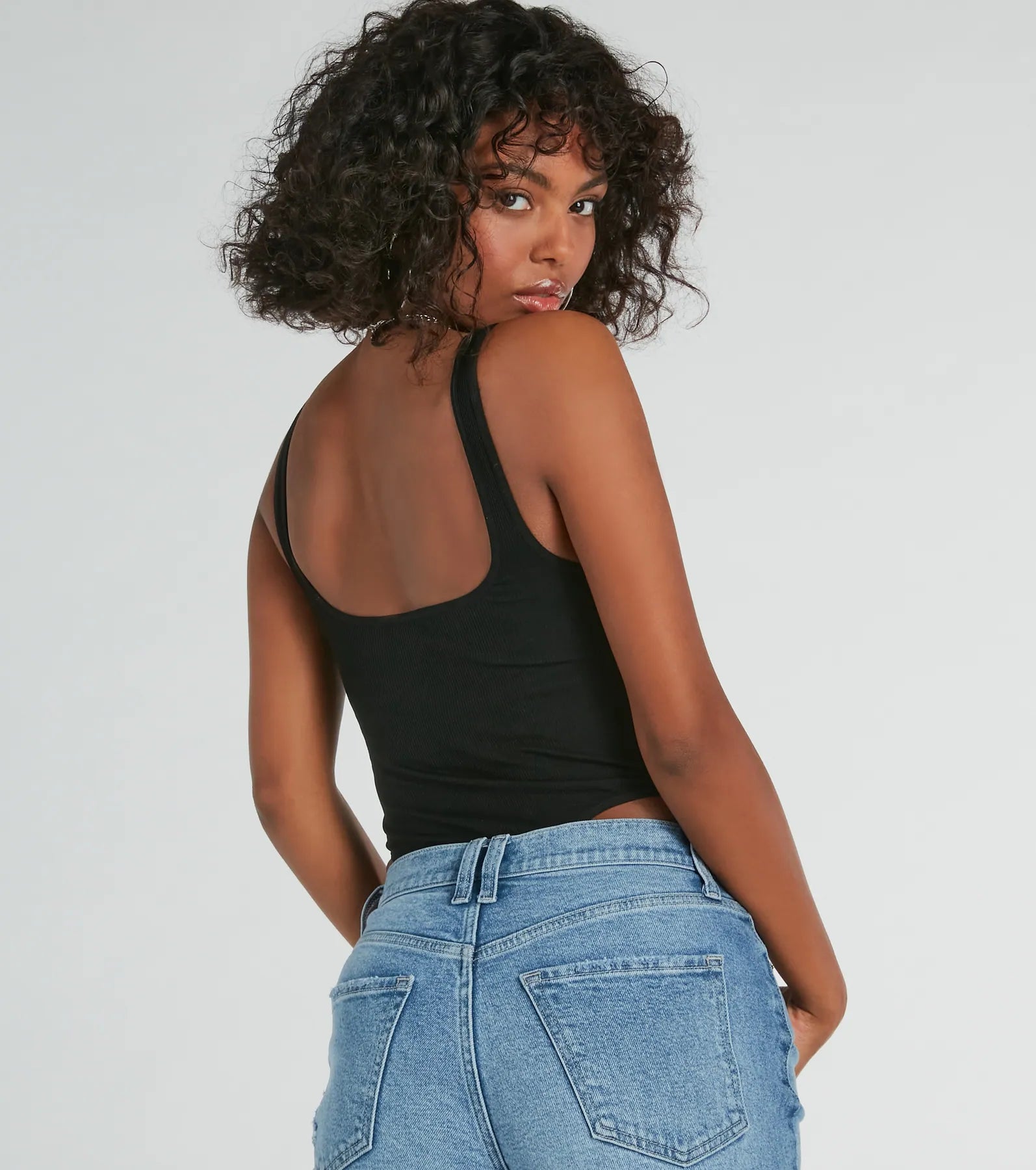 Simply Sultry Ribbed Knit Tank Bodysuit - Image 7