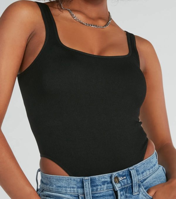 Simply Sultry Ribbed Knit Tank Bodysuit - Image 9