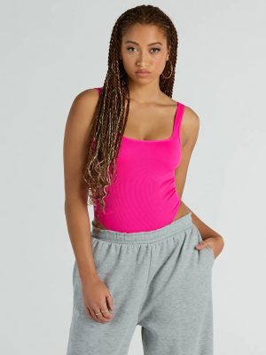 Simply Sultry Ribbed Knit Tank Bodysuit