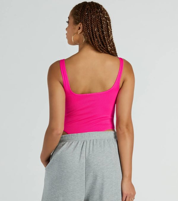 Simply Sultry Ribbed Knit Tank Bodysuit - Image 2