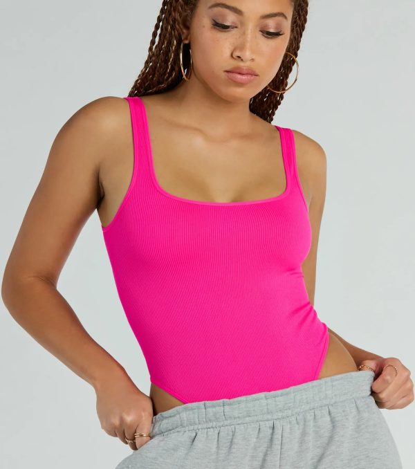 Simply Sultry Ribbed Knit Tank Bodysuit - Image 4