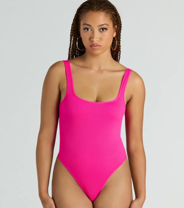 Simply Sultry Ribbed Knit Tank Bodysuit - Image 5