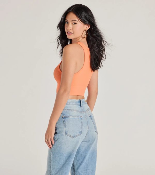 Classic Look High Neck Crop Tank Top - Image 10