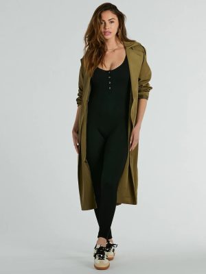 Weekend Cozy Henley Button Skinny Leg Jumpsuit