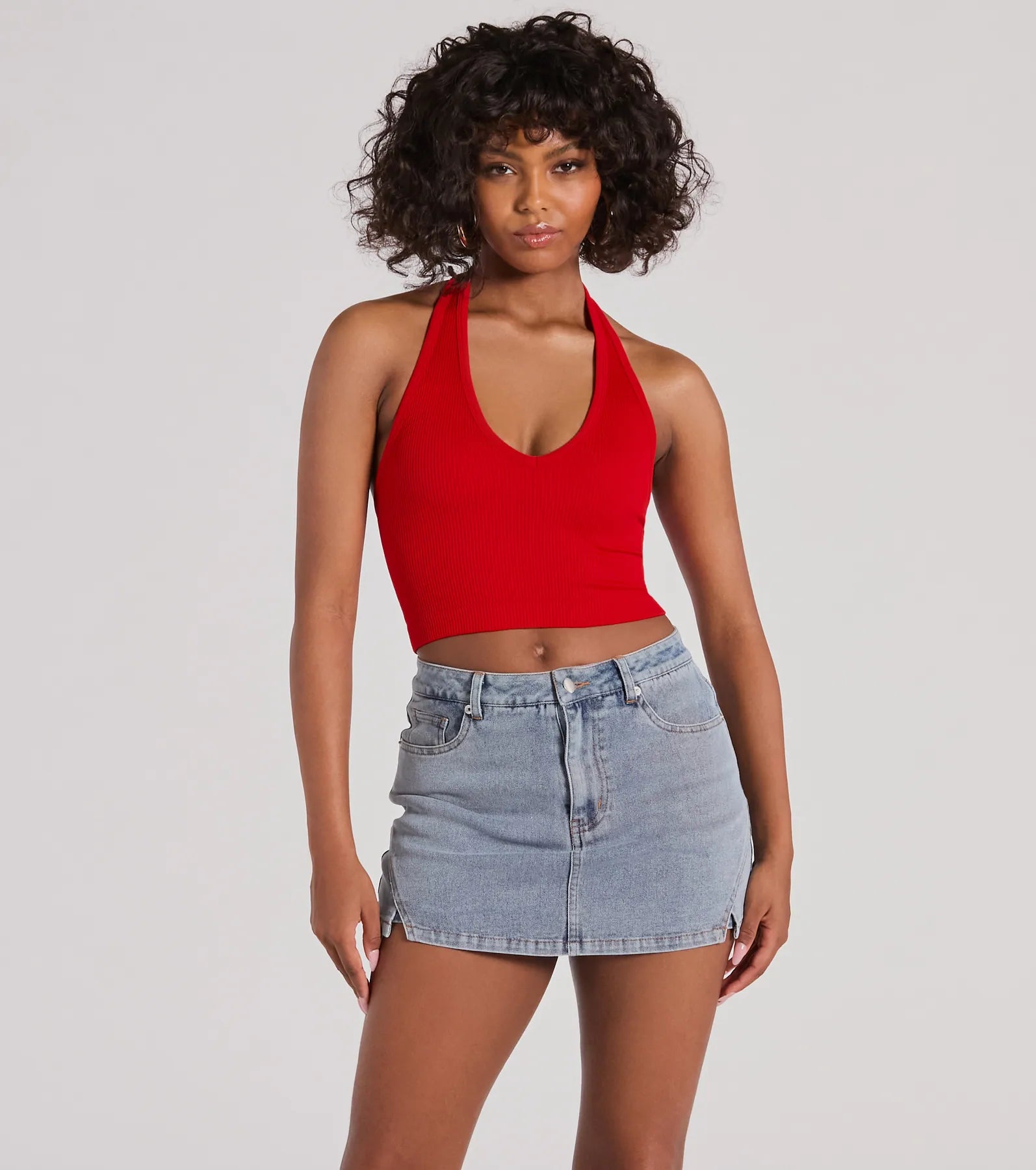 Day Or Night Halter V-Neck Crop Top - Image 5