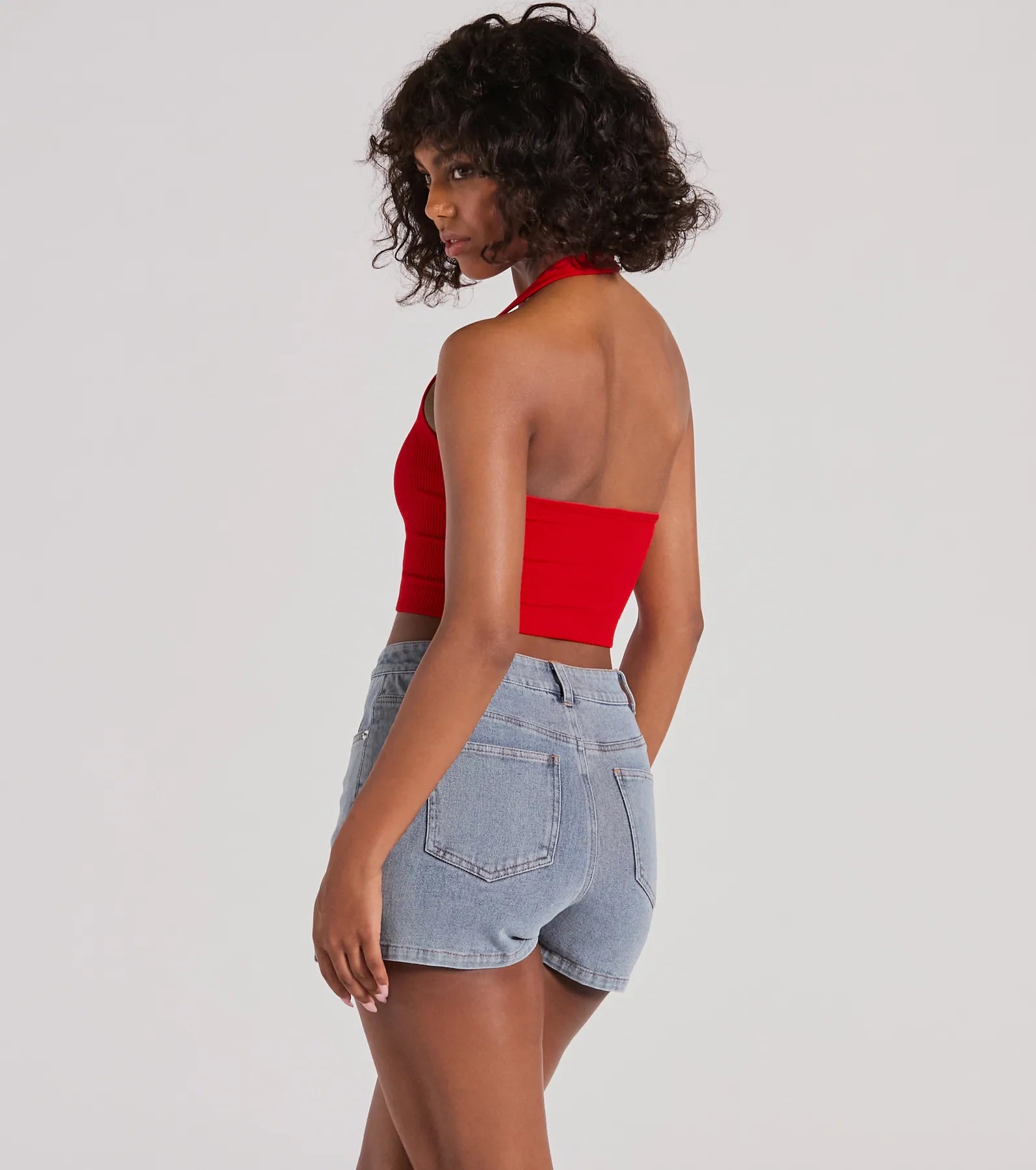 Day Or Night Halter V-Neck Crop Top - Image 6