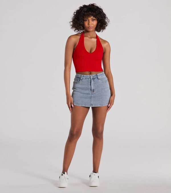 Day Or Night Halter V-Neck Crop Top - Image 7