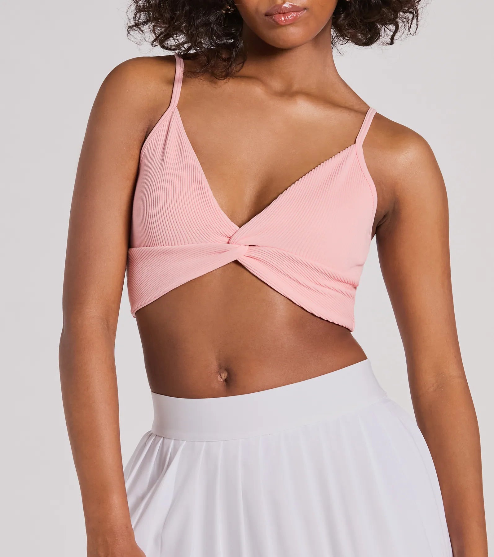 Daily Cute Vibe Twist V-Neck Crop Top - Image 4