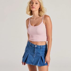 Get The Look Scoop Neck Bow Crop Tank Top