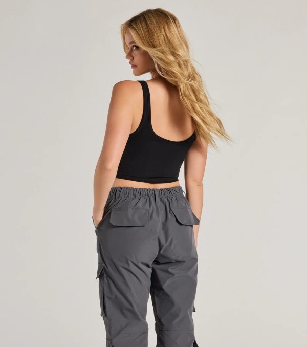 Adorable Basic Scoop Neck Seamless Crop Top - Image 14