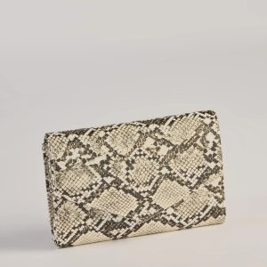Wildly Fab Faux Snake Print Wristlet