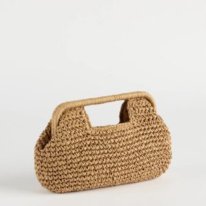 Going On Vacation Straw Clutch Bag
