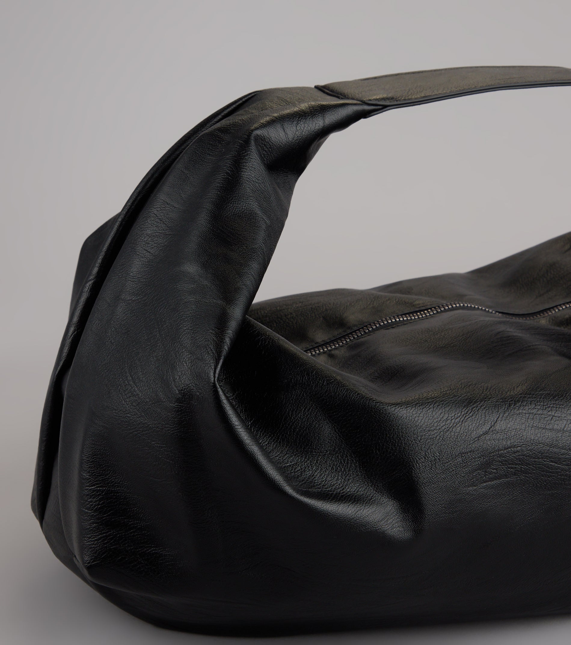 On The Go Faux Leather Hobo Shoulder Bag - Image 3