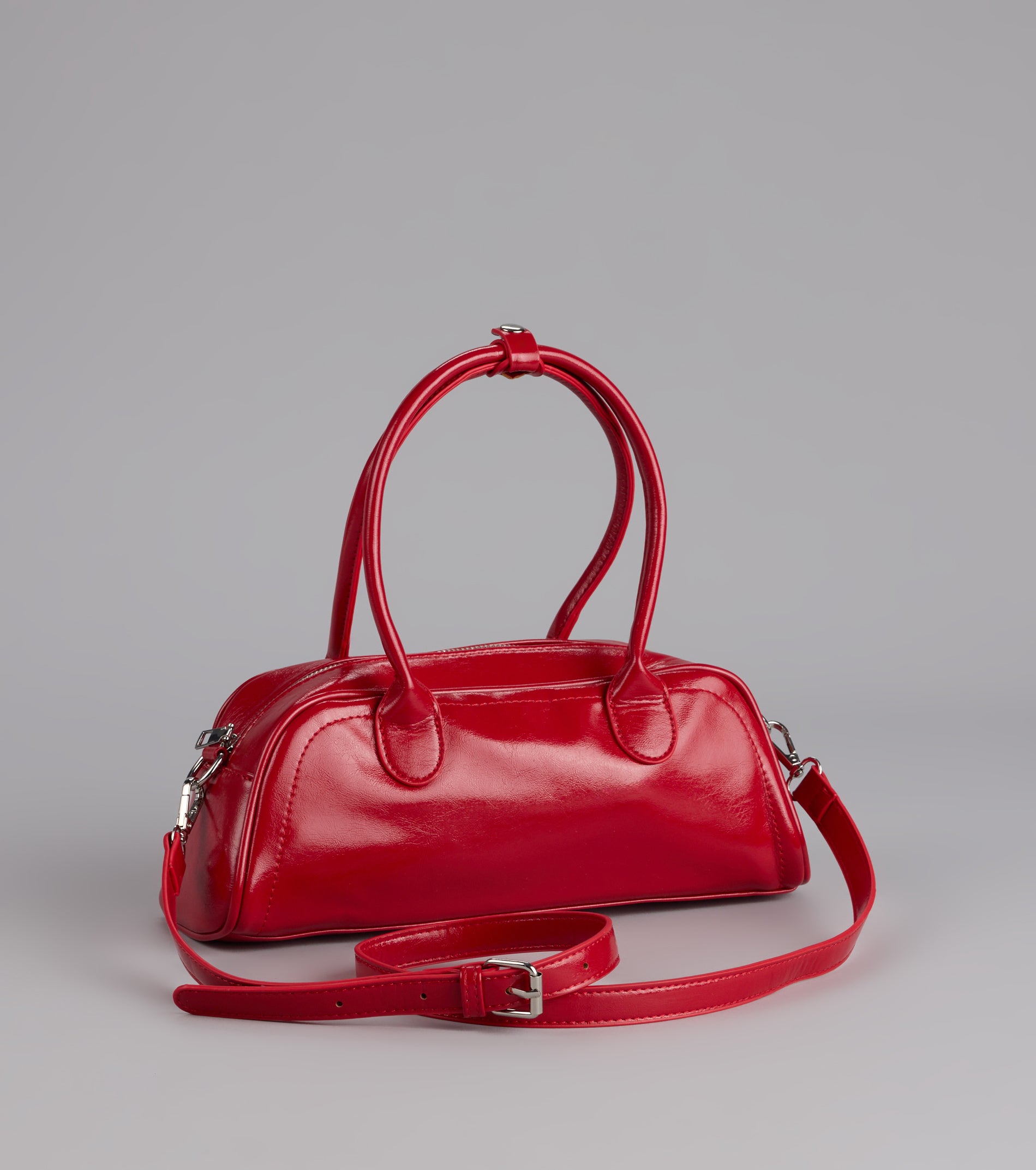 Bold And Glossy Patent Shoulder Bag - Image 3
