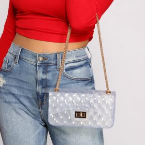 Flawless Finish Clear Quilted Crossbody Purse