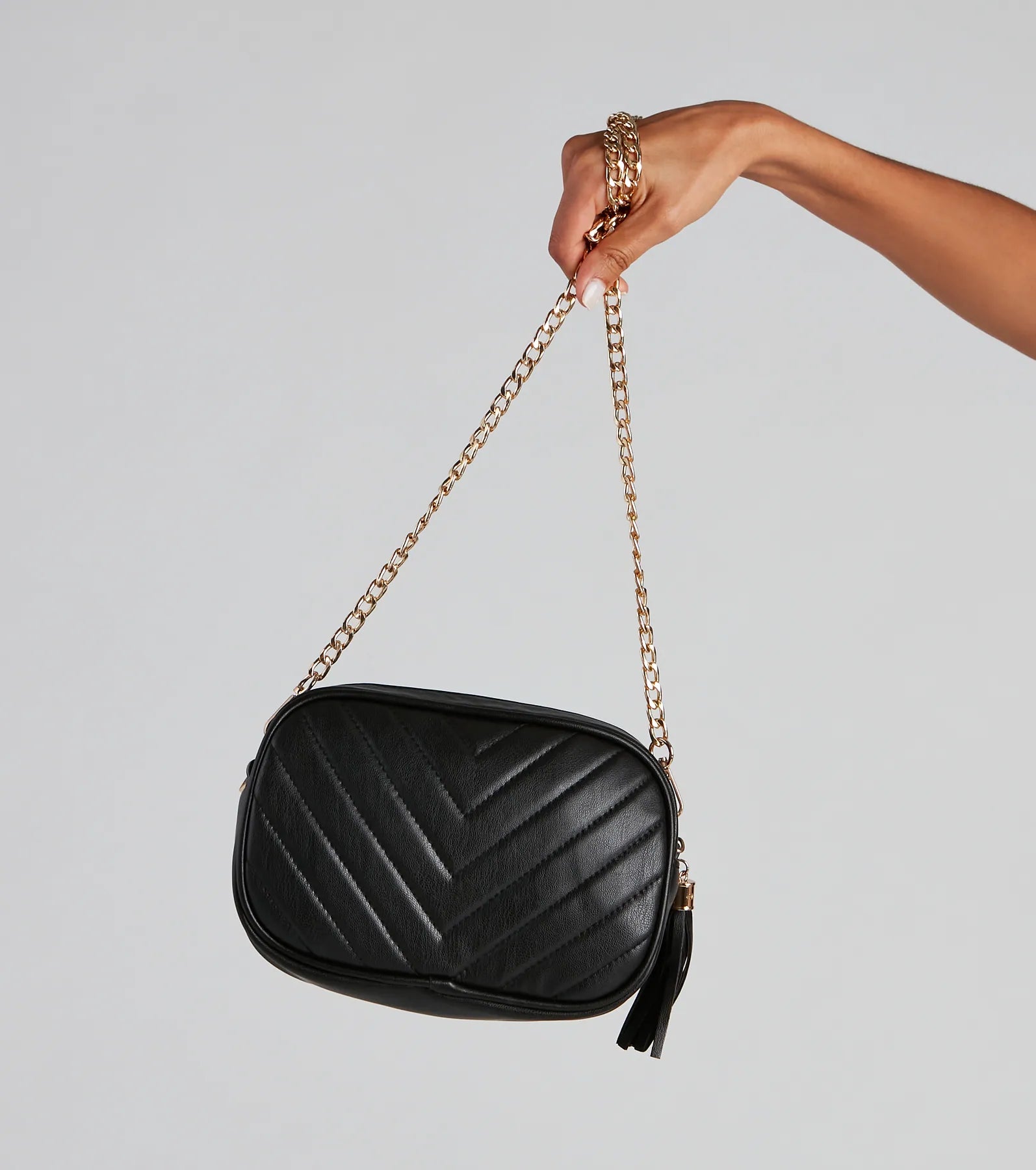 Chic Glamour Quilted Crossbody Purse - Image 2