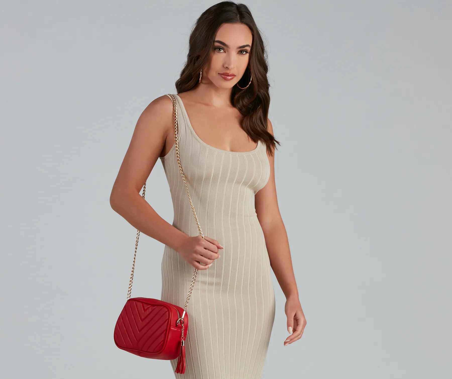Chic Glamour Quilted Crossbody Purse - Image 3