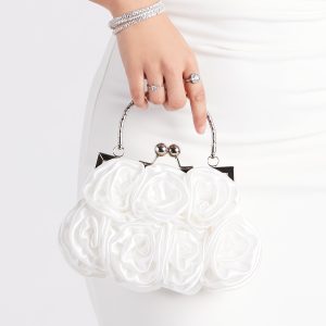 Chic Romance Satin Rose Handbag