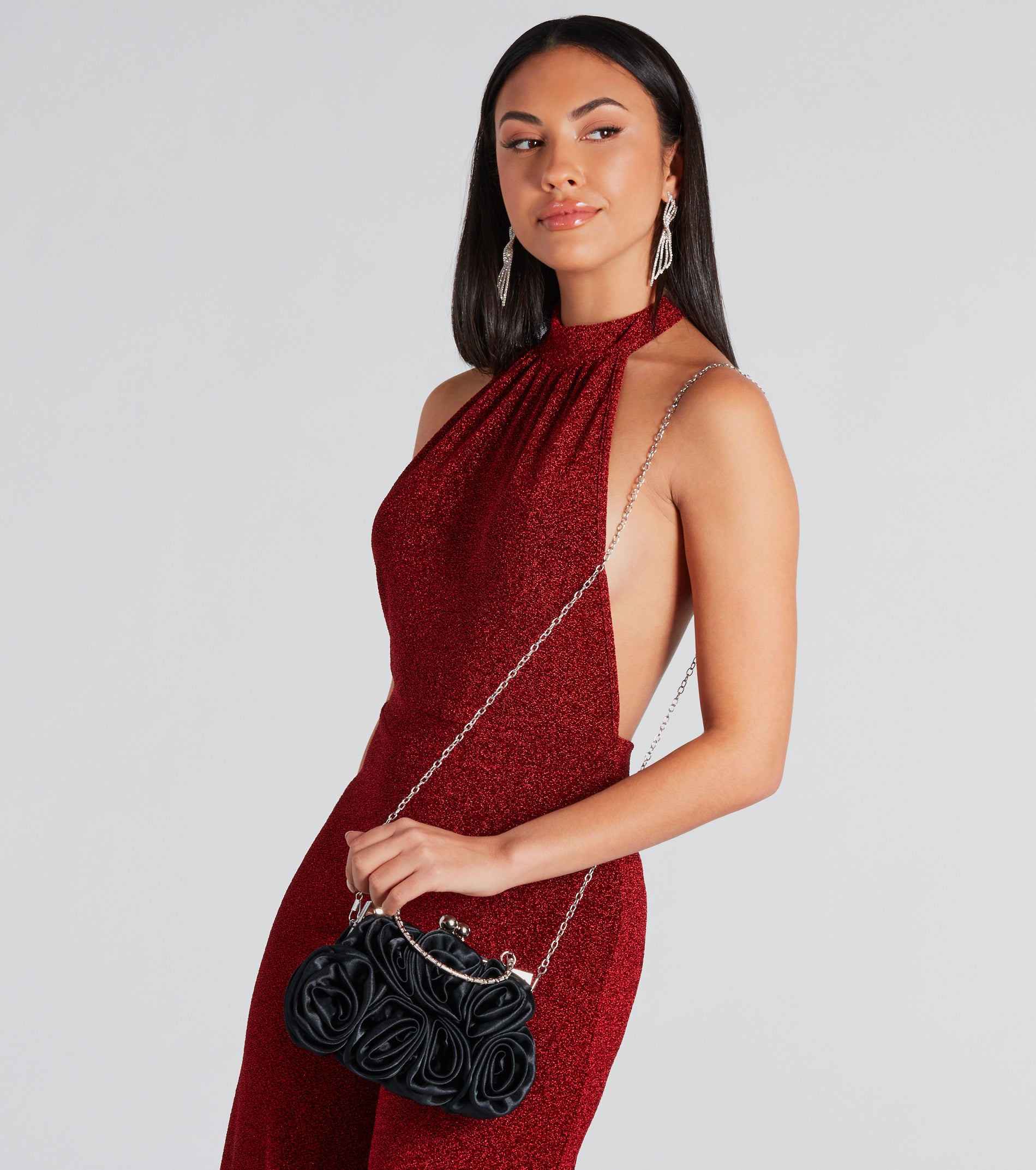 Chic Romance Satin Rose Handbag - Image 4