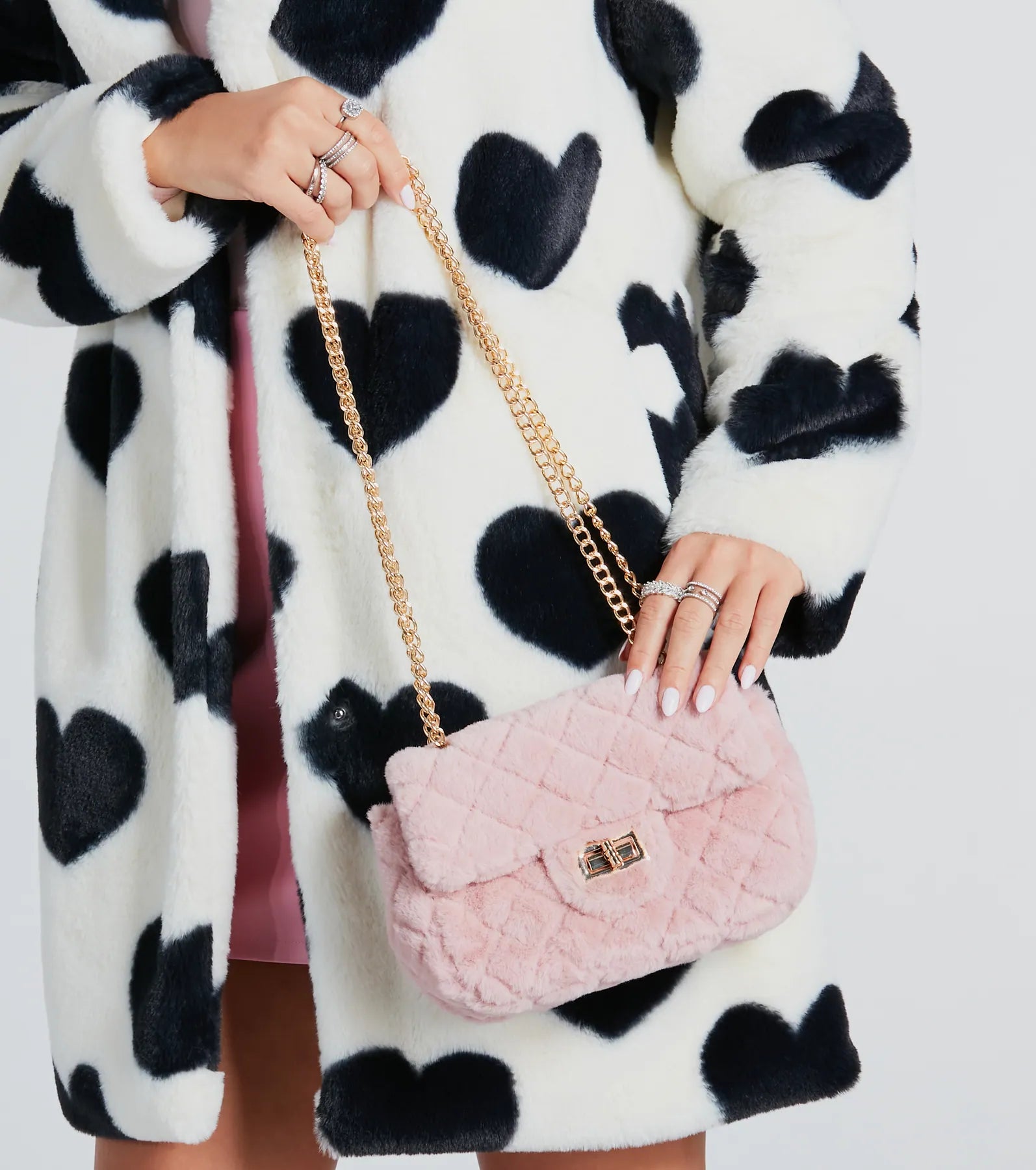 Furry And Fab Quilted Crossbody Bag - Image 3