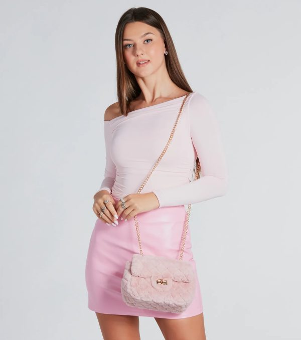 Furry And Fab Quilted Crossbody Bag - Image 4