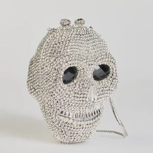 Glam Ghoul Rhinestone Skull Clutch