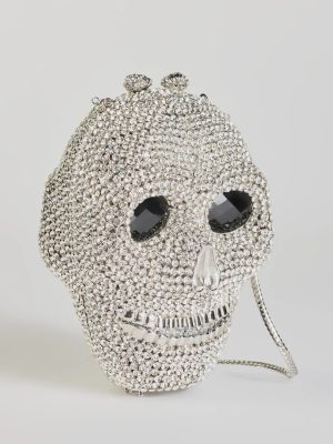 Glam Ghoul Rhinestone Skull Clutch