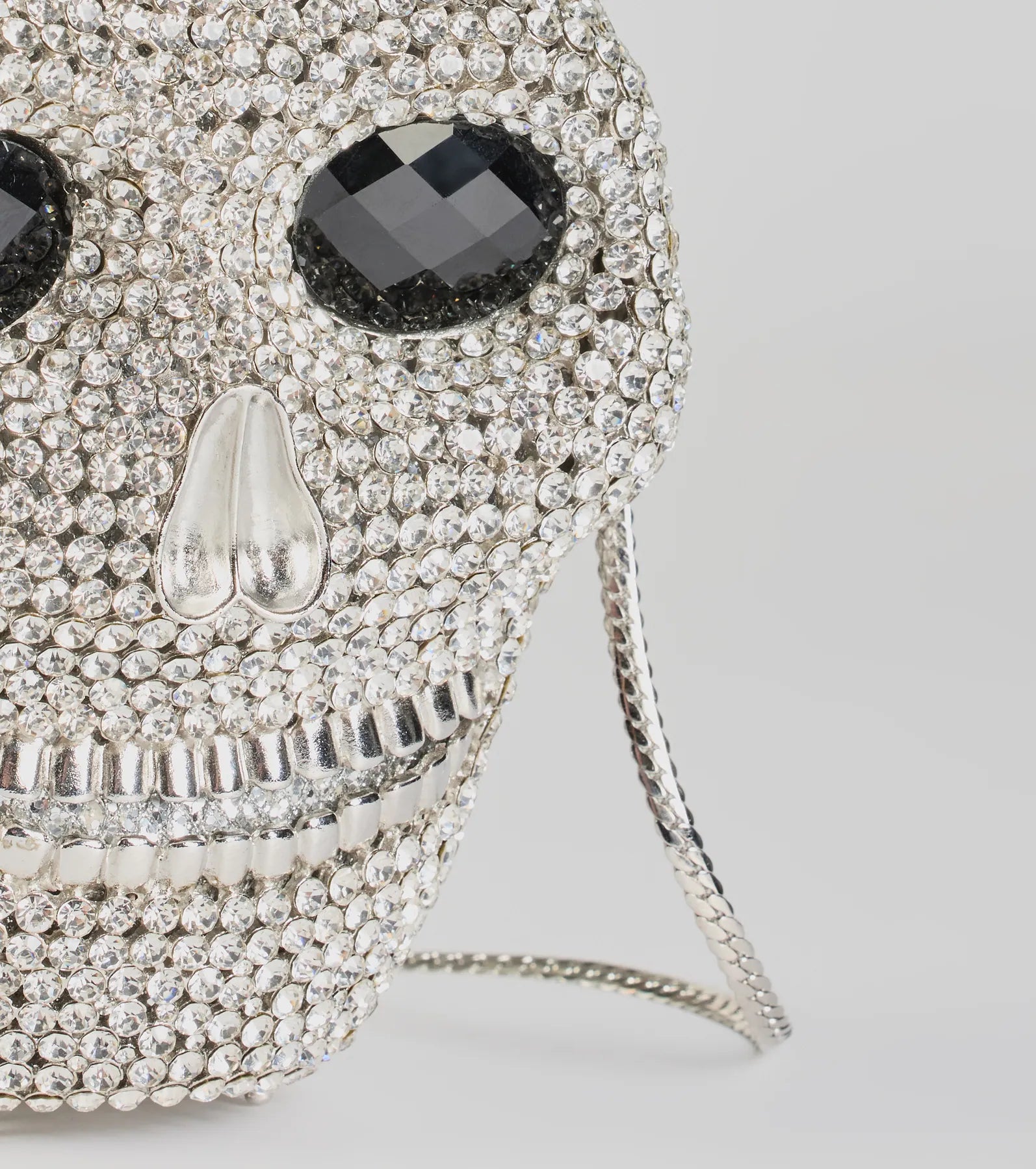Glam Ghoul Rhinestone Skull Clutch - Image 2